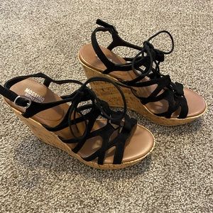 Black Tie Cork Wedge Heel 9.5